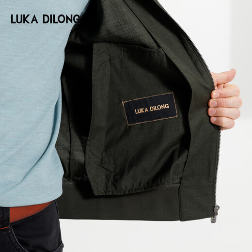 Lucadilong [Smart Constant Temperature] 24 Spring and Summer New Imported Fabric Men's Baseball Collar Casual Wool Jacket Jacket Gray Green 50