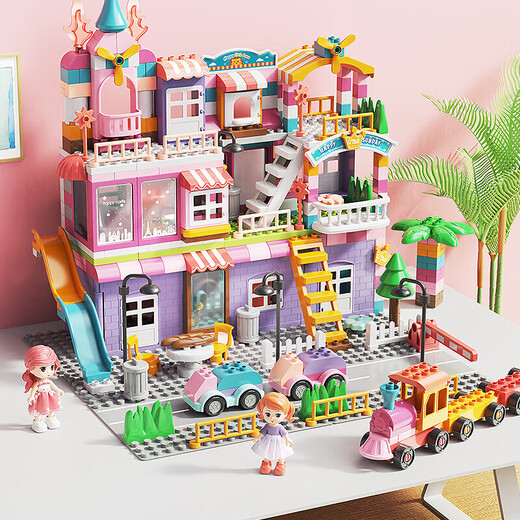 FEELO compatible with LEGO large particle building blocks assembly toy for children and girls Christmas gift fit girl villa 1675