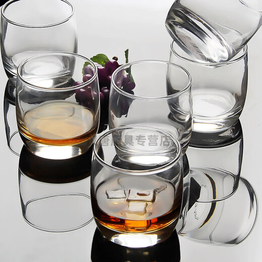 Lemeiya Bow and Arrow Round Whiskey Cup Home Cup Wine Glass Glass Beer Cup Spirit Glass Water Cup 310ml/6 Pack Round Wine Glass