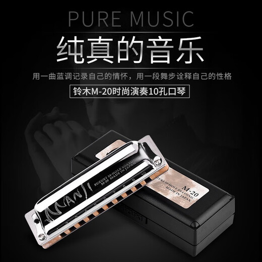 Suzuki japonais importé suzuki m-20 blues harmonica étudiant débutant adulte 10 trous blues m20 hole harmonica #d (eb)