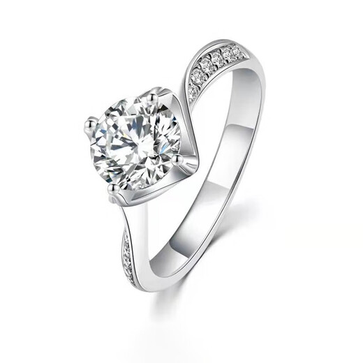 AVHE double certificate 950 platinum diamond ring four-claw twisted arm bull head ring cultivated diamond wedding platinum gift Qixi Festival platinum-30 points D color cultivated diamond 9-20 circle number can be noted