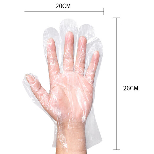 Yunlei Disposable Gloves 100 Pack Food Gloves Thickened PE Film Gloves Kitchen Baking Protection 10670