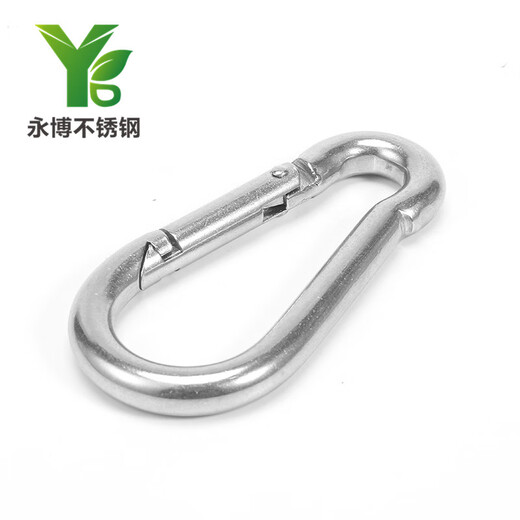 Yongbo 304 stainless steel spring buckle carabiner spring hook safety buckle nut with hole chain buckle quick hook connection hook ring rope buckle hook standard spring buckle M4