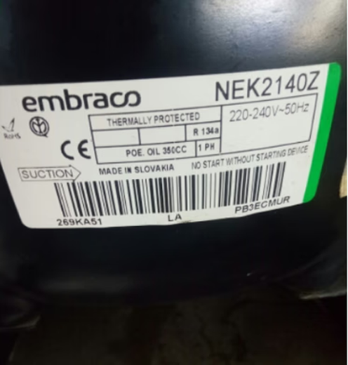 XMSJNE6210ZNE6212Z6214Z6160 Embraco Compressor 61876170 NE6187Z