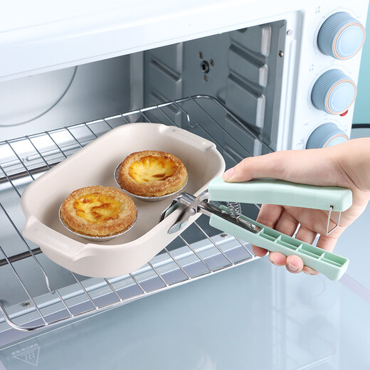 Baijie anti-scalding clip 2-piece set of plate and bowl clamps, steamer clamps, household anti-slip kitchen plate lifter and bowl clamps, Nordic green