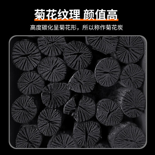 Shangbaijia charcoal chrysanthemum charcoal barbecue charcoal barbecue fuel heating charcoal tea charcoal smokeless fruit charcoal 6Jin Jin is equal to 0.5 kg