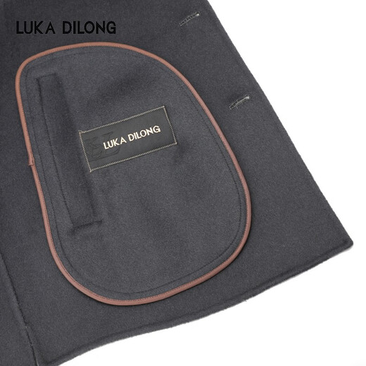 Luca Dilon 100% Sheep Autumn and Winter Wool Jacket Double-sided Nylon Warm Casual Versatile Jacket Dark Blue L 50