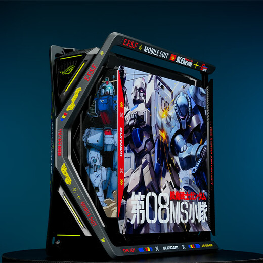 ASUS (ASUS) ROG GR701 Creation God White Chassis Blowing Snow Eva -Serie Customized UV -Tintenmalerei und Färbung voller Turmthema.