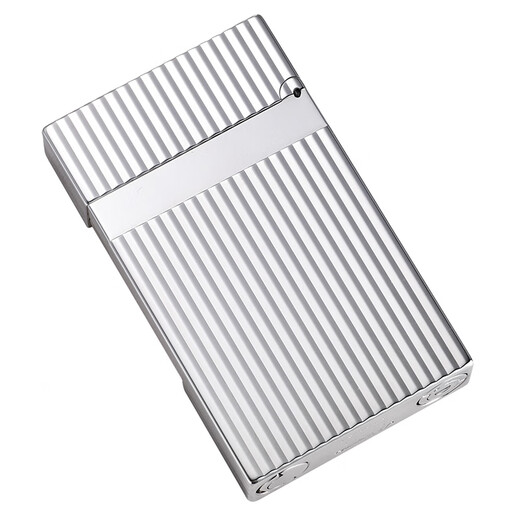 S.T.Dupont French Dupont Lighter Ligne2 silver plated aloud lighter gives boyfriend a birthday gift for men. Vertical pattern 16817