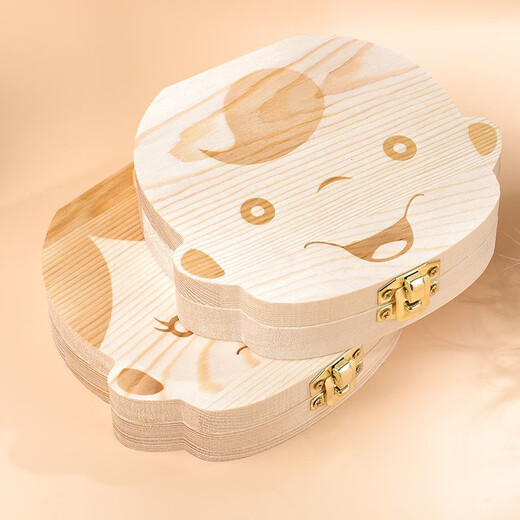 Kinderbabyzähte Gedenkbox, Babyzähne Ersatzbox, Babyzähnekiste, Mädchen, Kinderzähnekollektion, Zähne Ersatz für Gedenkschachtel, Zähnepraxis, Wollsouvenir, Massivholz -Babyzähne -Schachtel (Baby Boy)