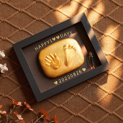 Mu Chen Shiguang Baby's one-year-old hand and foot print mud souvenir baby's 100-day hand and foot print newborn hand print 12-inch Year of the Dragon Type B丨Available 8 months ago