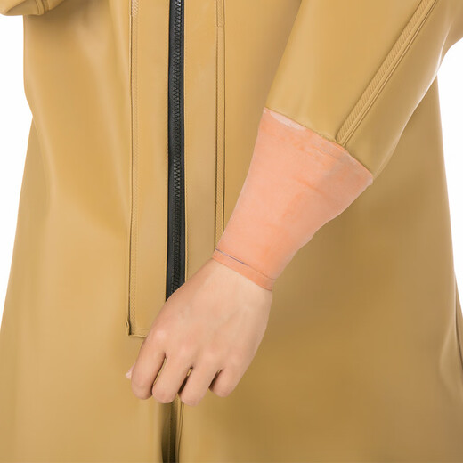 Hongshiyu PVC full-body waders for fishing, fishing suits, thickened wading pants, waterproof one-piece fishing pants, yellow knitted gloves, whole body 43