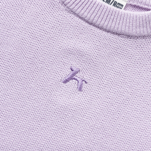 
Semir children's children's clothing sweater 2024 new style boy simple pullover base shirt girls fashion embroidered sweater purple 70120 120 cm
