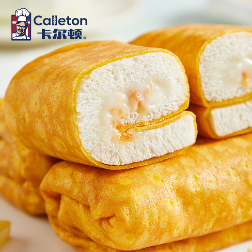 卡尔顿（Calleton）蛋皮吐司面包早餐零食糕点网红休闲小吃蛋糕下午茶食品整箱420g 蛋皮卷+黑麦三明治（共2箱）840g