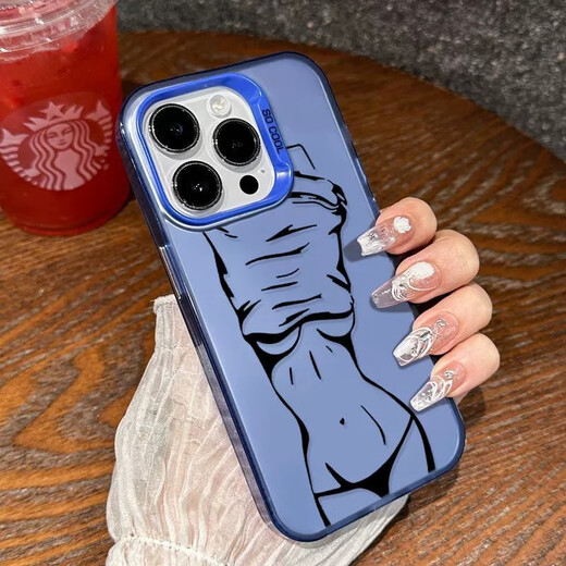 
OUGEMAN (OUGEMAN) is suitable for Apple 15 promax mobile phone case new iPhone 14 sense 13pro sexy girl 12 trendy brand 11 creation IMD-Purple-TDL line beauty A15934 iPhone 15