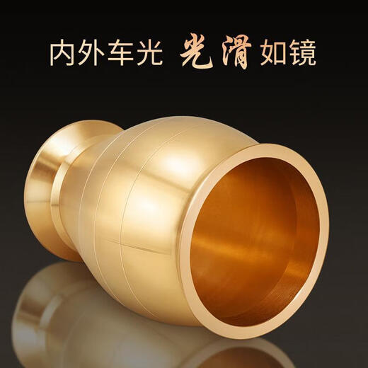 CLCEY solid pure copper traditional Chinese medicine pounding jar household old-fashioned copper mortar punch barrel copper cup mortar grinder garlic pounder thickening upgrade mini model + leather pad