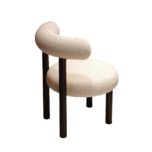 Yuka French Cream Style Dressing Table Cosmetic Stool Light Luxury High-end Internet Celebrity Dining Chair Bedroom Modern Simple Backrest Chair Lamb Velvet Retro Black 40*40*78cm