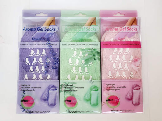 Rucci Moisturizing Gel Booties Various Colors (Pink/*/Purple) 2 Pack