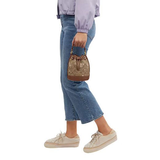 
COACH Dempsey Drawstring Bucket Bag Women's Bucket Bag Handbag Crossbody Bag Hong Kong Warehouse Brown CN679-IMWD9