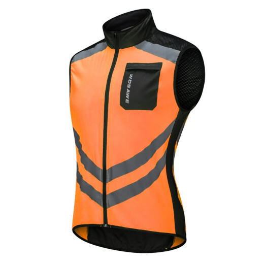 Cycling vest men's and women's reflective clothing mountain bike clothing breathable quick-drying large size windbreaker vest four seasons orange XXXL