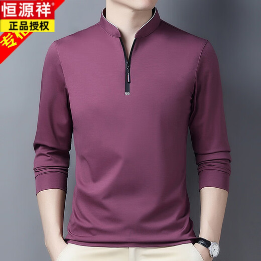 Hengyuanxiang High-End Brand Pure Cotton Cotton Fot Fot Functing Men's Casual Plus Velvet Tops Осенней и зимой Новой мужской базовой рубашки с воротничками среднего возраста.