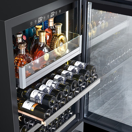 Odino wine cabinet constant temperature embedded home wine cellar level wine cabinet sake beer wine cabinet constant humidity refrigerator office restaurant wine tea cabinet black