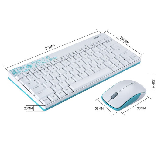 Skyscraper (Mofii) X210 Xinyue Edition Wireless Keyboard and Mouse Set Office Keyboard and Mouse Set Portable Computer Keyboard Laptop Keyboard All-in-one Blue and White