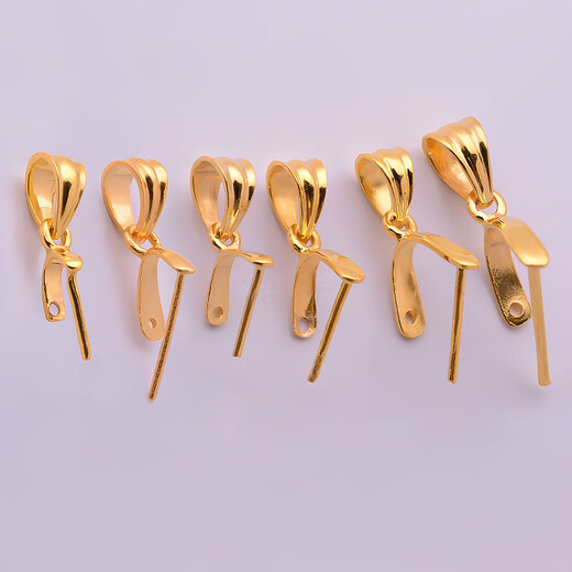 Cipu 18k gold melon seed buckle thickened version with oblique hole pendant buckle Jade Buddha Guanyin platinum gold jade buckle accessories thickened version - D type - oblique hole - 18k gold