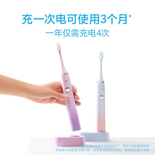 FLYCO Adult Electric Toothbrush, Symphony Series, Couple Model, Intelligent Sonic Vibration, Deep Cleaning, Gum Protection, Soft-bristled Toothbrush, Birthday Gift for Boy and Girl, Chinese Valentine's Day, 2 Pack for Couples, FT7105 Deep Sea Blue + Romantic Pink
