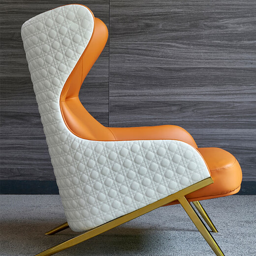 [Spot Flash] Meimeng Shubao Sofá Sofá de cuero American Light Luxury Luxury Genuine Tiger Silla de cuero Arte de cuero Sofá Sofá Leye Leisure Silla 1105 Pedales de pie a juego (Pedales de vaca de primera capa doméstica)