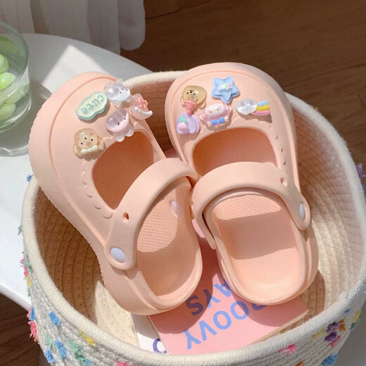 Xianzheyi Kinderschuhen für Mädchen Sommer Neue Lochschuhe Nicht-Schlupf-Kleidung mittelgroß