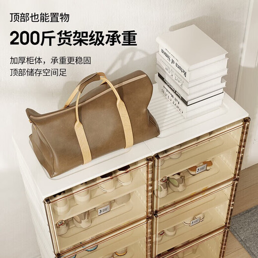 Ant Box (MAYIHEZI) No Installation-free Simple Shoe Cabinet Door Folding Color Plastic Ultra-Thin Shoe Cabinet 2 Columns 6 Floors 12 Grids