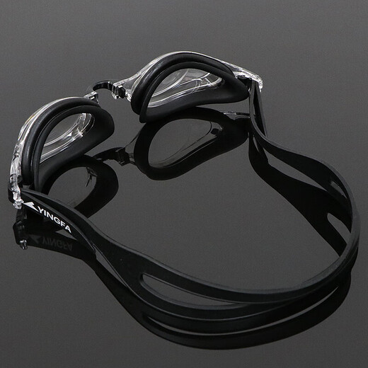 Yingfa (Yingfa) Goggles de natation avec des lunettes de natation anti-buts haute définition et imperméables pour hommes et femmes, lunettes de baignade confortables pour hommes et femmes, lunettes de natation de myopie personnalisées - noir