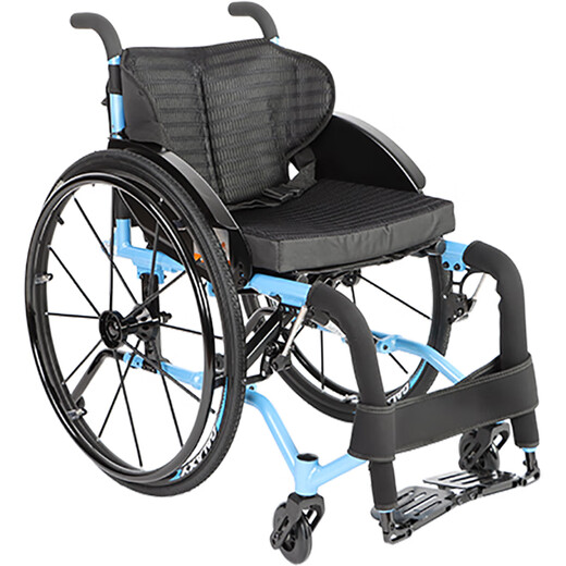 Australischer Foshan Oriental behindert Sport Rollstuhl für heimliche leichte faltbare Aluminiumlegierung tragbarer Handbuch FS723LQF15 Blau Sitzbreite 38 cm