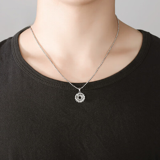 QIANSHU Platinum Pendant Boys Mechanical Gear PT950 Pendant Platinum Necklace Personalized Pendant Neck Ornament Single Pendant PT950 1.8-2.0g