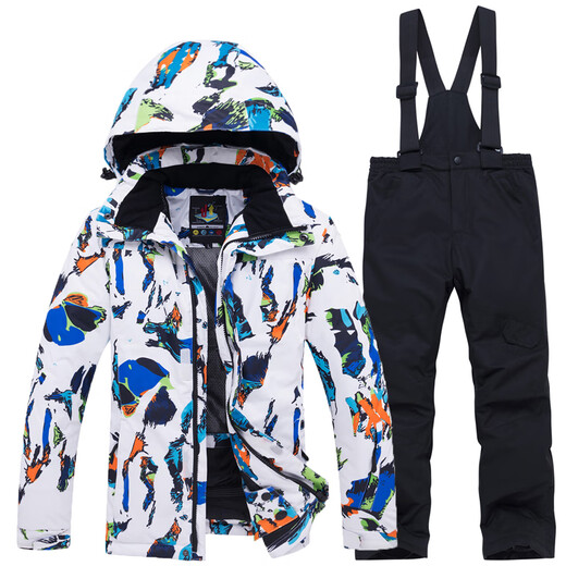 ARCTIC QUEEN children's ski suits for boys and girls single board double board snow suits winter snow country warmth and thick snow suits Mohe snow country tourism equipment Basket color top + royal blue pants L