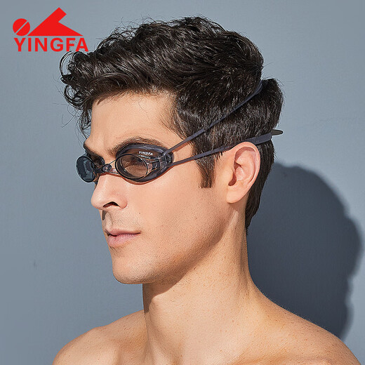 YINGFA swimming goggles for men, waterproof, anti-fog, high-definition swimming goggles, universal children's professional competition training small frame racing goggles for women, black, certified by the World Swimming Federation