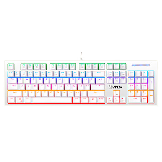 MSI (MSI) GK50Z Mechanical keyboard Blue axis RGB light effect Wired Game e-sports office keyboard 104 key Chicken-eating keyboard White