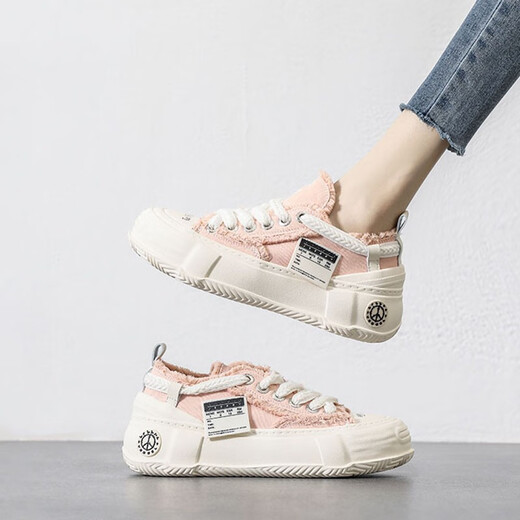 CSWNKCSA Fashion Chaussures pour femmes Small White Shoes White's 2023 Nouvelle célébrité Internet Petite saveur Chaussures BABOS SOLE SOLE SORVAS Sports et chaussures de planche décontractées BEIGE CK695 35