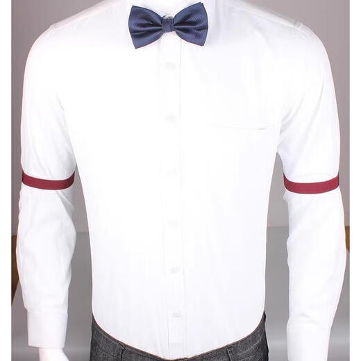 Lan Laimei Men's Shirt Sleeve Cuffs, Suit Sleeve Fixers, Anti-Slip Clips, Women's Cuff Drawstrings, Cuff Tightening Device, 2cm Milky White, 2 Pairs (Other Colors Can Be Remarked)