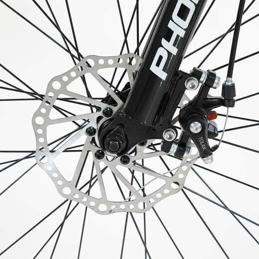 Phoenix (Phoenix) folding mountain bike for men and women, adult students, youth bicycles, double shock-absorbing disc brakes, lightweight variable speed folding bike, black and red spoked wheels/display transmission/three sets of full bearings, 24-speed high configuration - 26 inches (height 160-185CM)