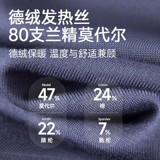 Modal 80 Count Autumn Clothes and Autumn Pants Men's Suit Thin Bottoming Cotton Sweater Men's Ultra-Thin Heating Warm Underwear Autumn and Winter Platinum Gray-Round Neck Modal Suit A Class 7A Antibacterial XL/175