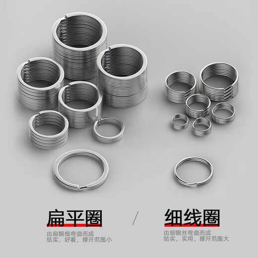 Laben Edelstahl Schlüsselring Ring 30mm Tastatur Flachringautos Schlüssel Ring Rundgröße Flaches Ringzubehör verdickte Zubehör