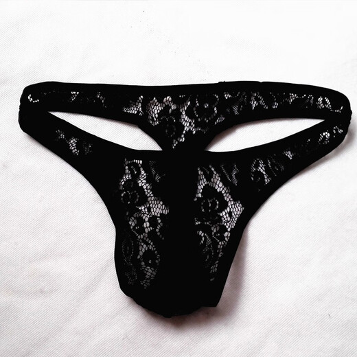 Yu Zhaolin (YUZHAOLIN) men's underwear thong mesh sexy bumpy low-waist lace transparent back empty T-pants thong for men NK051 white 1 piece one size fits all (110-140Jin Jin equals 0.5 kg)