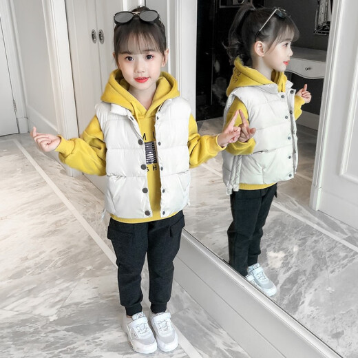Arnita Children's Clothing Girls Suit Autumn and Winter Clothes 2020 New Children's Velvet Thickened Sweater Vest Sports Three-piece Set for Girls Fashionable Autumn and Winter Style for 3-12 Years Old Trendy Pink [Fleet Thickened] 140 Sizes [Recommended Height About 1.3 Meters]