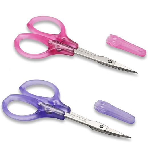 有双精致尖头小剪刀修剪眉毛睫毛 角质层死皮剪【手工精磨】美容剪子 851红色【 直尖美容剪】