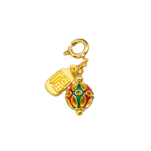 Fat Donglai same style 18k gold small drop new Chinese style pendant buckle pendant accessories diy burnt blue beads detachable hand A# six-character motto pendant 1