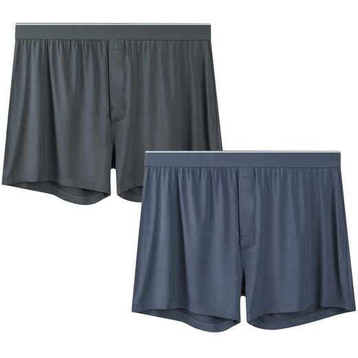 
Yu Zhaolin (YUZHAOLIN) 2-pair modal pajama pants for men men loose aro pants thin shorts underwear three-point home boy four corners CL1047# (black + light gray) L