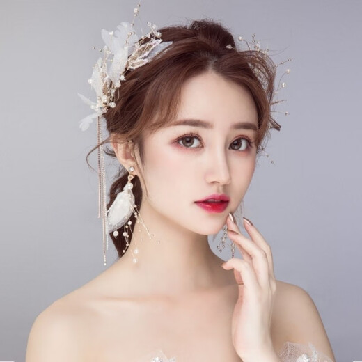 Mrs win (Mrs win) Mrs win wedding dress headdress bride 2021 new wedding dress Korean fairy forest style super fairy wedding dress headdress A10