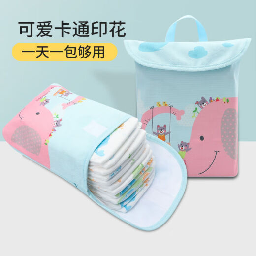 
Shantoulin Village Baby Outing Storage Bag Diaper Storage Bag Portable Diaper Diaper Hanging Bag Multi-functional Baby Upgrade - Green Dinosaur + Cart Hook